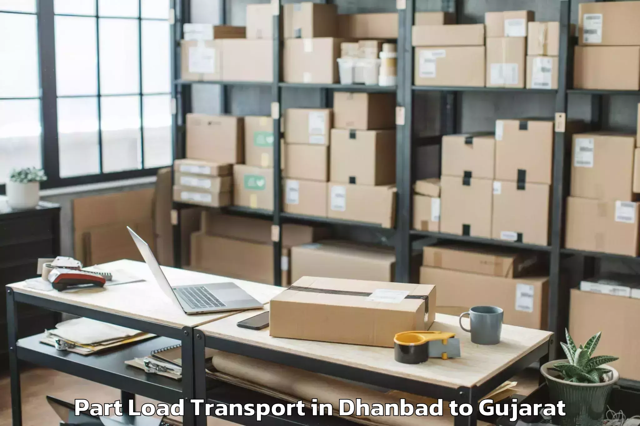 Trusted Dhanbad to Kaprada Part Load Transport